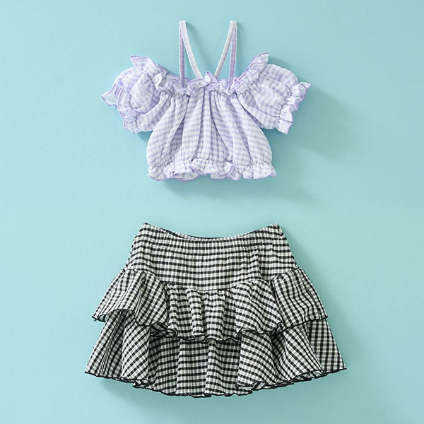Japanese children's clothing Ly# mine UV protection swimsuit two-piece set 100-130cm girls summer swimsuit special edition [Japan pre-sale: mid-April 2025] 