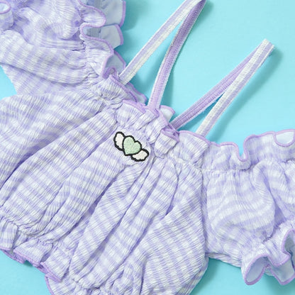Japanese children's clothing Ly# mine UV protection swimsuit two-piece set 100-130cm girls summer swimsuit special edition [Japan pre-sale: mid-April 2025] 
