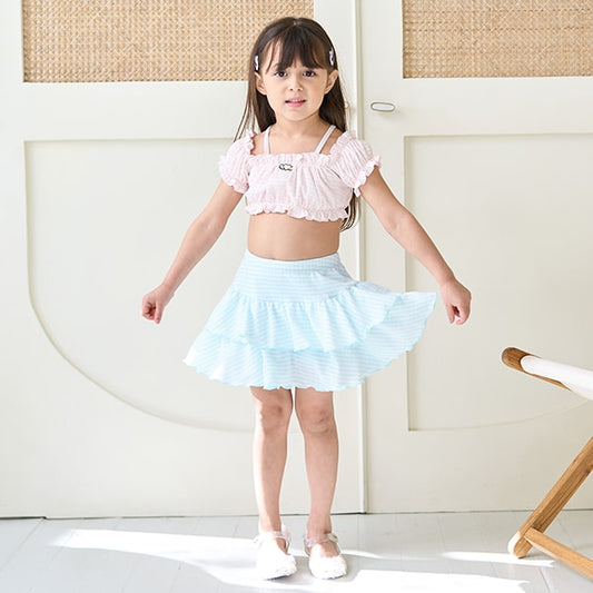 Japanese children's clothing Ly# mine UV protection swimsuit two-piece set 100-130cm girls summer swimsuit special edition [Japan pre-sale: mid-April 2025] 