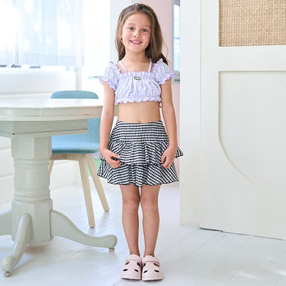 Japanese children's clothing Ly# mine UV protection swimsuit two-piece set 100-130cm girls summer swimsuit special edition [Japan pre-sale: mid-April 2025] 