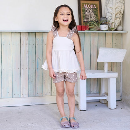 Japanese children's clothing Ly# mine UV protection swimsuit two-piece set 100-130cm girls summer swimsuit special edition [Japan pre-sale: mid-April 2025] 
