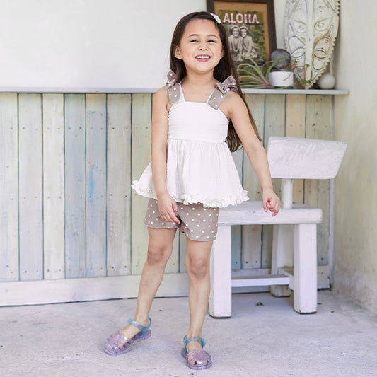 Japanese children's clothing Ly# mine UV protection swimsuit two-piece set 100-130cm girls summer swimsuit special edition [Japan pre-sale: mid-April 2025] 