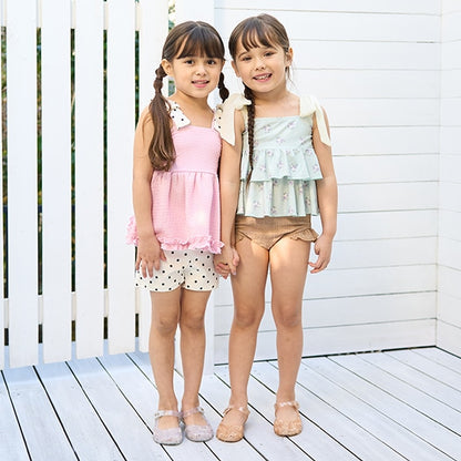 Japanese children's clothing Ly# mine UV protection swimsuit two-piece set 100-130cm girls summer swimsuit special edition [Japan pre-sale: mid-April 2025] 