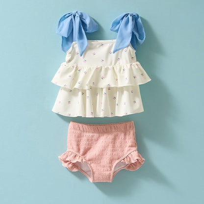 Japanese children's clothing Ly# mine UV protection swimsuit two-piece set 100-130cm girls summer swimsuit special edition [Japan pre-sale: mid-April 2025] 