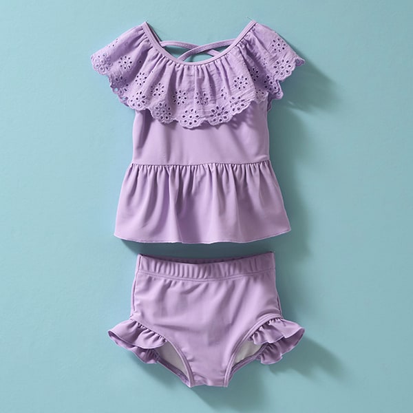 Japanese children's clothing Ly# mine UV protection swimsuit two-piece set 100-130cm girls summer swimsuit special edition [Japan pre-sale: mid-April 2025] 