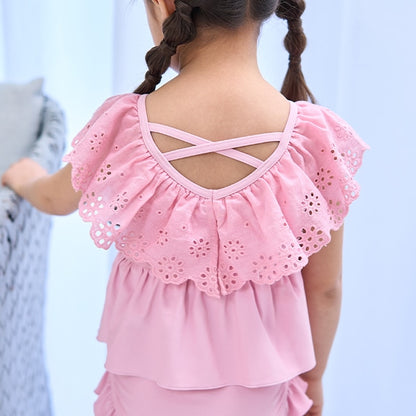 Japanese children's clothing Ly# mine UV protection swimsuit two-piece set 100-130cm girls summer swimsuit special edition [Japan pre-sale: mid-April 2025] 