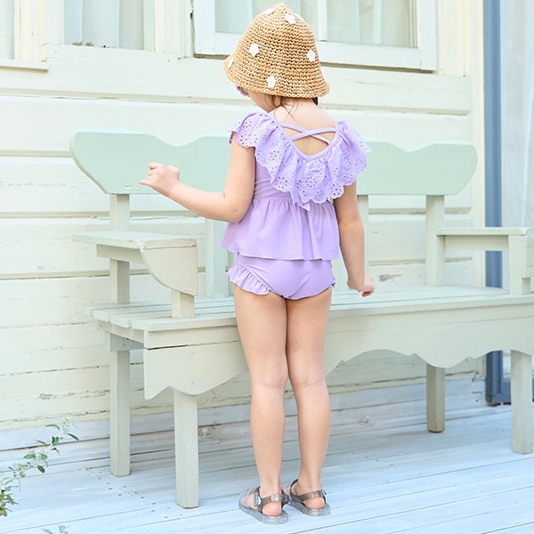Japanese children's clothing Ly# mine UV protection swimsuit two-piece set 100-130cm girls summer swimsuit special edition [Japan pre-sale: mid-April 2025] 