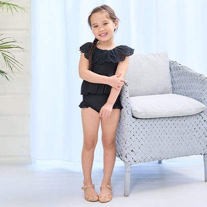 Japanese children's clothing Ly# mine UV protection swimsuit two-piece set 100-130cm girls summer swimsuit special edition [Japan pre-sale: mid-April 2025] 