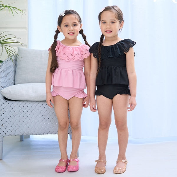 Japanese children's clothing Ly# mine UV protection swimsuit two-piece set 100-130cm girls summer swimsuit special edition [Japan pre-sale: mid-April 2025] 