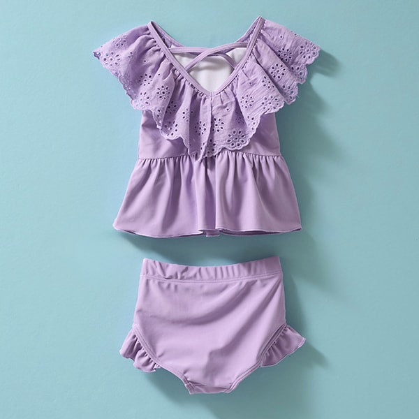 Japanese children's clothing Ly# mine UV protection swimsuit two-piece set 100-130cm girls summer swimsuit special edition [Japan pre-sale: mid-April 2025] 