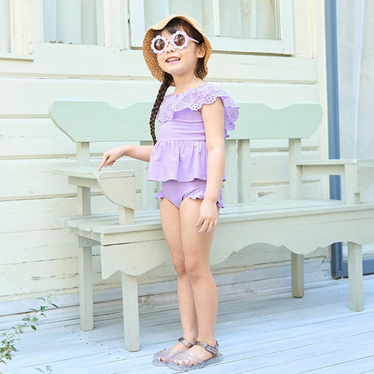 Japanese children's clothing Ly# mine UV protection swimsuit two-piece set 100-130cm girls summer swimsuit special edition [Japan pre-sale: mid-April 2025] 