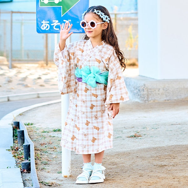 Japanese Children's Clothing Ly# mine Yukata Japanese Kimono 100-130cm Girls Summer Dresses Japanese Summer Festival Special [Japan Pre-sale: Mid-April 2025] 