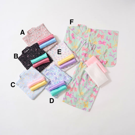 Japanese Children's Clothing Ly# mine 2Way Yukata Japanese Kimono 100-130cm Girls Summer TOPS DRESSES Japanese Summer Festival Special [Japan Pre-sale: Mid-April 2025] 