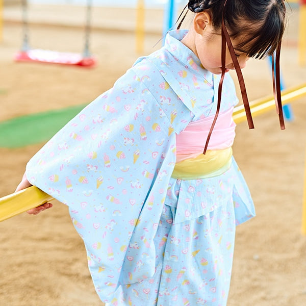 日本童裝 Ly# mine 2Way 浴衣 日本和服 100-130cm 女童款 夏季 TOPS DRESSES 日本夏祭慶典特輯 【日本預售：2025年4月中旬】