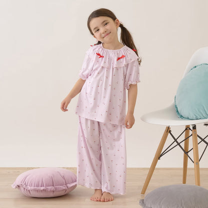 Japanese children's clothing Ly# mine tank top and shorts set 100-150cm girls summer TOPS PANTS 