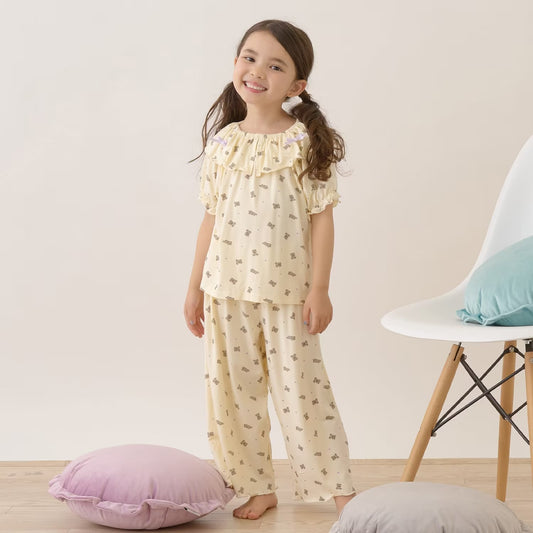 Japanese children's clothing Ly# mine tank top and shorts set 100-150cm girls summer TOPS PANTS 