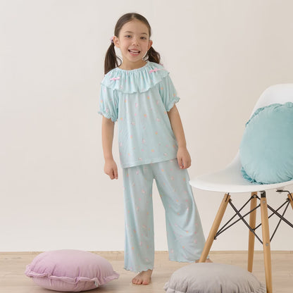 Japanese children's clothing Ly# mine tank top and shorts set 100-150cm girls summer TOPS PANTS 