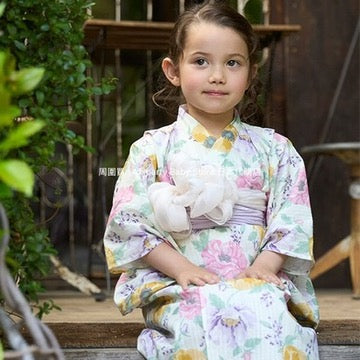 Japanese children's clothing pe#main Yukata Japanese Kimono 90-130cm Girls Summer Dresses Japanese Summer Festival Special 