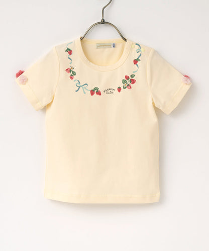 Japanese children's clothing panpantutu strawberry necklace top 80-150cm girls summer TOPS 