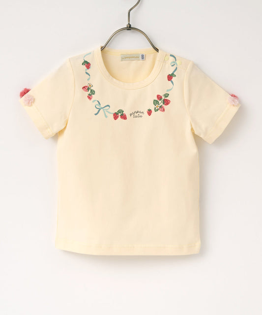 Japanese children's clothing panpantutu strawberry necklace top 80-150cm girls summer TOPS 
