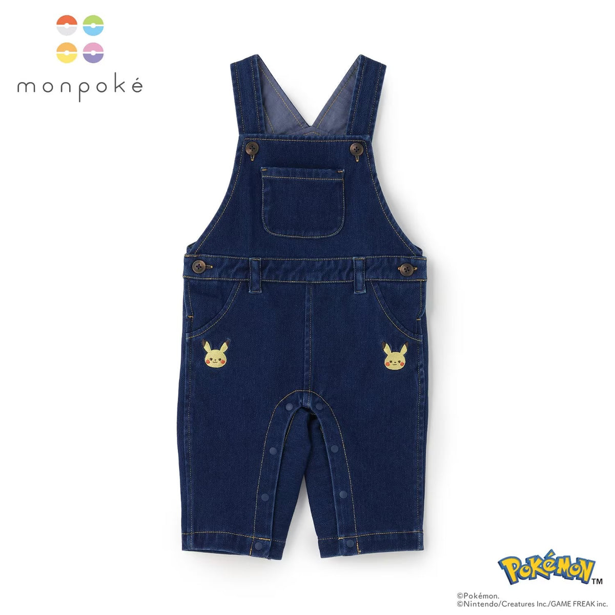 日本童裝 pe#main x【monpoke】吊帶連體褲 70-80cm 男童款/女童款 初生嬰兒 秋季 Jumpsuit