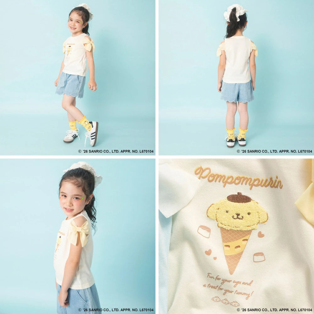日本童裝 Branshes x Sanrio 雪紡露肩上衣 90-130cm 女童款 夏季 TOPS