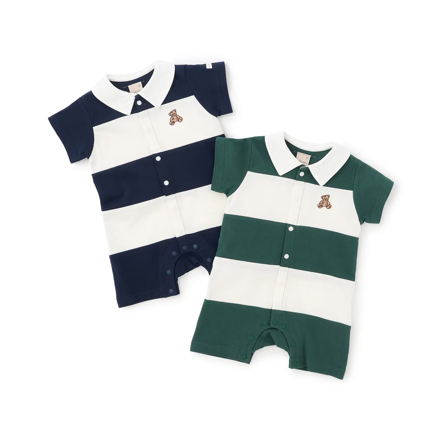 日本童裝 pe#main 熊仔polo連衣 70-80cm 男童款 初生嬰兒 夏季 Jumpsuit