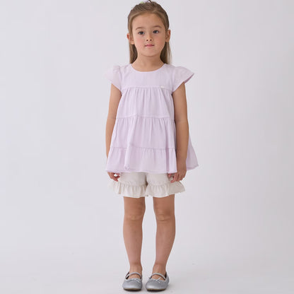 日本童裝 pe#main 接觸冷感 楊柳裙邊長衫 80-130cm 女童款 夏季 TOPS