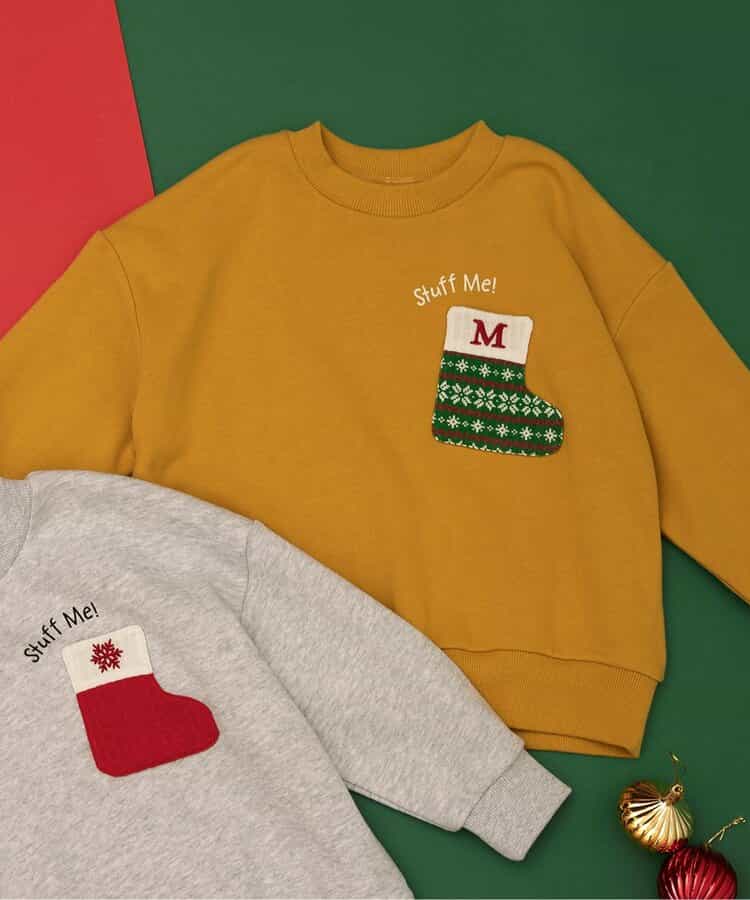 日本童裝 BREEZE 聖誕襪口袋衛衣 80-140cm 男童款/女童款 冬季 Tops Christmas 聖誕快樂特輯 聖誕服裝/飾物配件