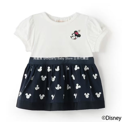 Japanese children's clothing pe#main x Disney patchwork top 80-130cm girls summer TOPS 