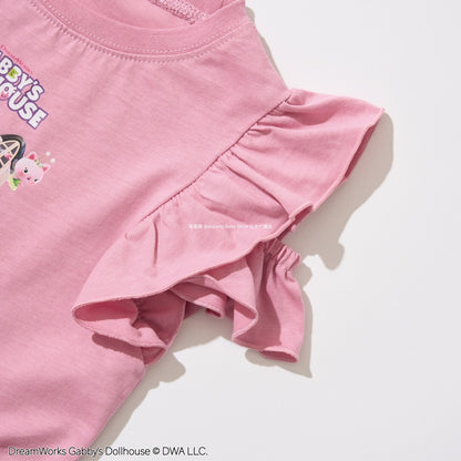 Japanese children's clothing Ly# mine x GABBY'S DOLLHOUSE small flying sleeve top 100-130cm girls summer TOPS 