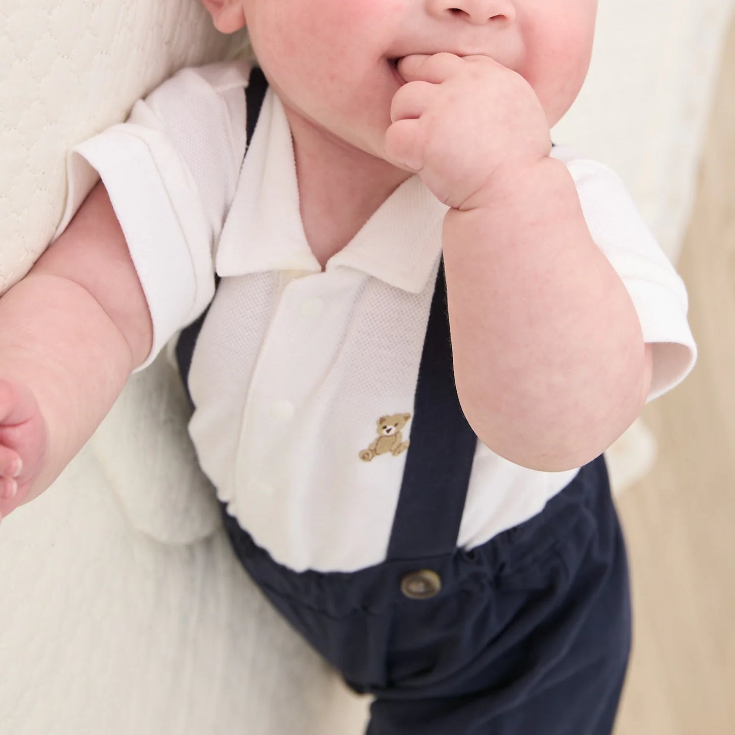 日本童裝 pe#main polo連衣及吊帶褲套裝 70-80cm 男童款 初生嬰兒 夏季 Jumpsuit PANTS