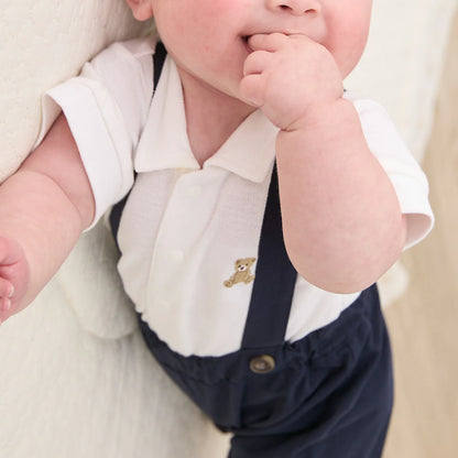 日本童裝 pe#main polo連衣及吊帶褲套裝 70-80cm 男童款 初生嬰兒 夏季 Jumpsuit PANTS