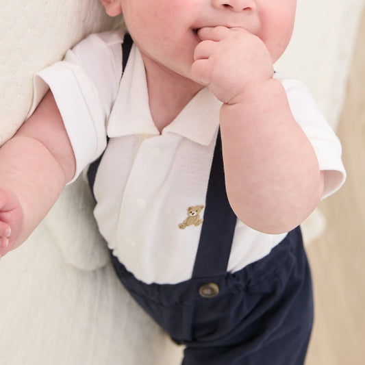 日本童裝 pe#main polo連衣及吊帶褲套裝 70-80cm 男童款 初生嬰兒 夏季 Jumpsuit PANTS