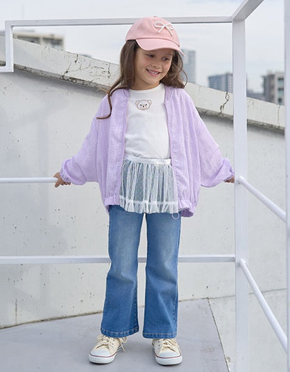 Japanese children's clothing Ly# mine flared jeans 100-150cm girls spring and summer PANTS 