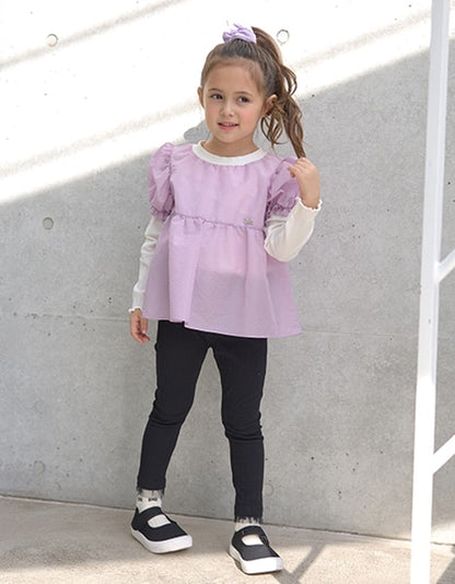 Japanese children's clothing Ly# mine mesh edge leggings 100-150cm girls spring and summer PANTS 
