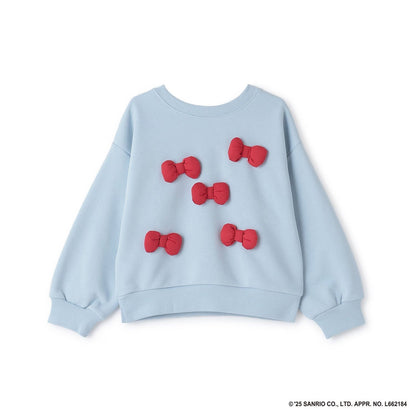 日本童裝 Ly# mine x Sanrio 速乾系列 2Way 前後兩著 Hello Kitty 3D絲帶衛衣 100-140cm 女童款 冬季 TOPS