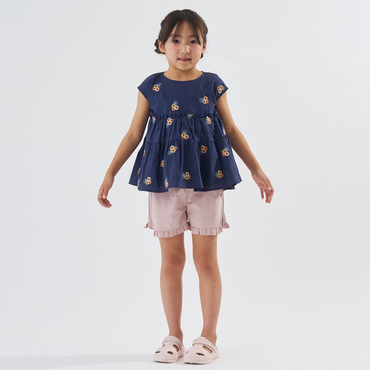 Japanese children's clothing Ly# mine tank top and shorts set 100-150cm girls summer TOPS PANTS 