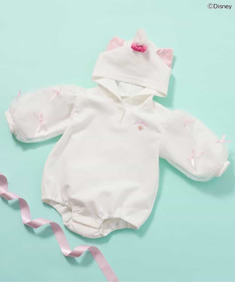 日本童裝 apres les cours x Disney Marie絲帶衛衣連衣 70-80cm 女童款 初生嬰兒 冬季 Jumpsuit