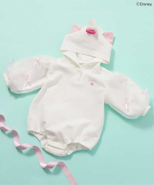 日本童裝 apres les cours x Disney Marie絲帶衛衣連衣 70-80cm 女童款 初生嬰兒 冬季 Jumpsuit