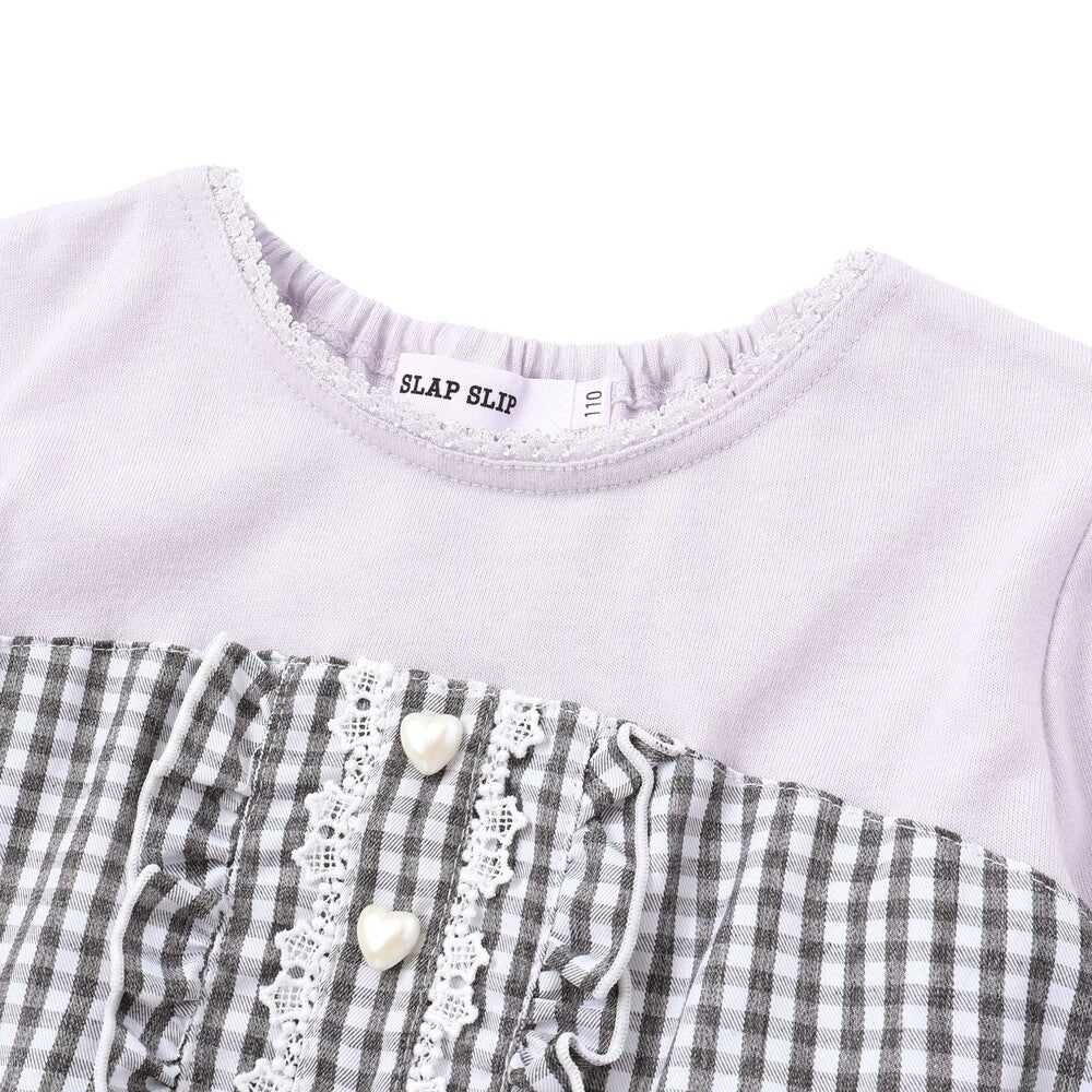 日本童裝 Slap Slip x Sanrio 格子拼接連身裙 80-130cm 女童款 秋季 DRESSES 其他品牌童裝