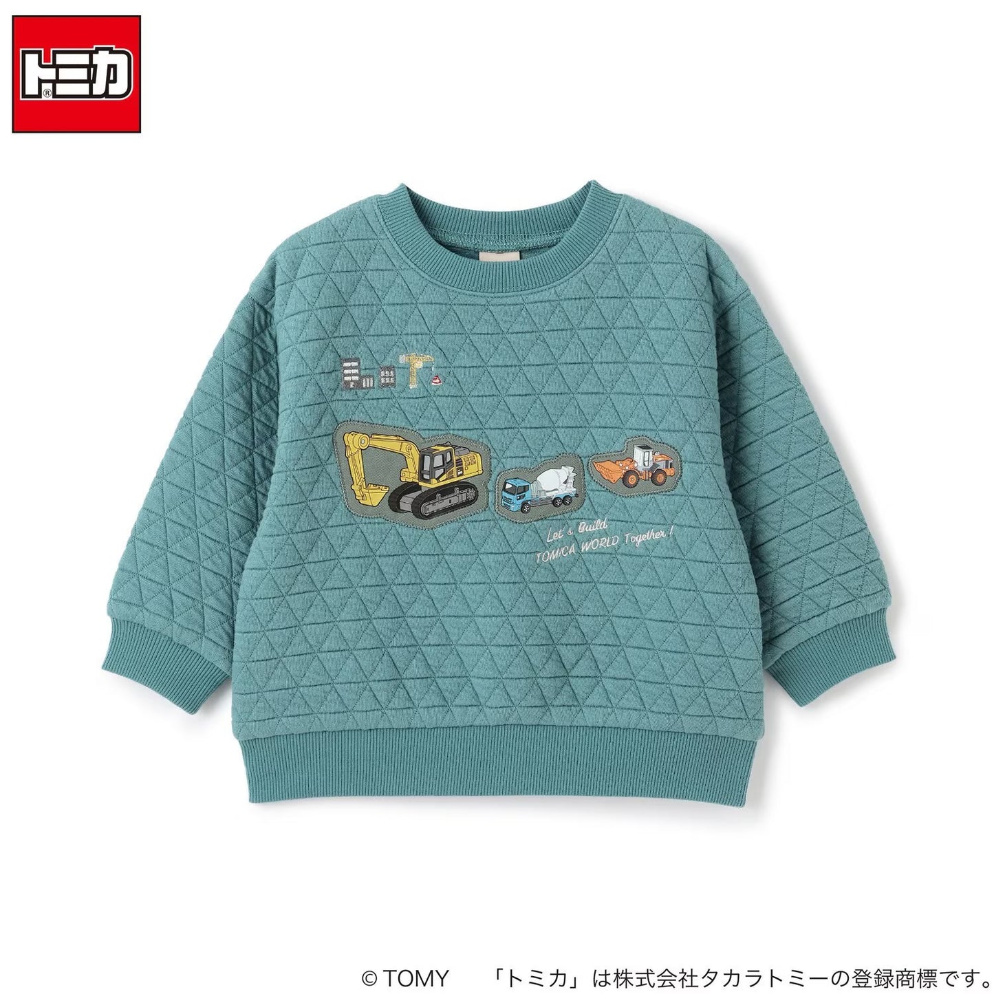 日本童裝 pe#main x TOMICA 絎縫衛衣 80-130cm 男童款 秋季 TOPS