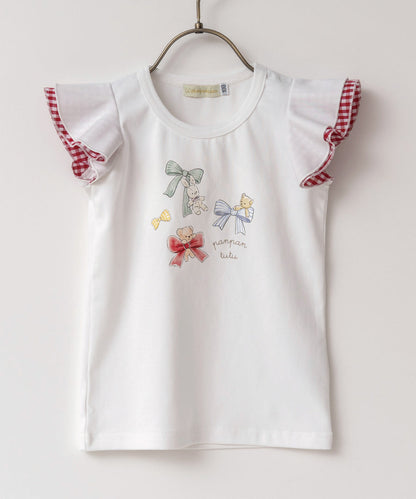 日本童裝 panpantutu 格仔小飛袖上衣 80-140cm 女童款 夏季 TOPS