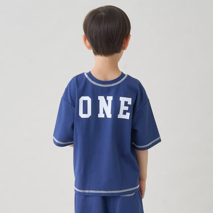日本童裝 b・R# 防UV 隔熱布料 2Way 前後兩著 撞色拼接上衣 100-140cm 男童款 夏季 TOPS