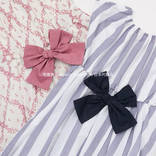 Japanese children's clothing pe#main back bow dress 80-130cm girls summer dresses 