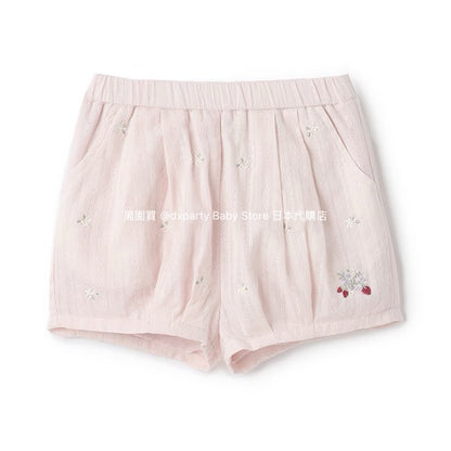 Japanese children's clothing pe#main Strawberry embroidered bloomers 80-130cm girls' summer PANTS 