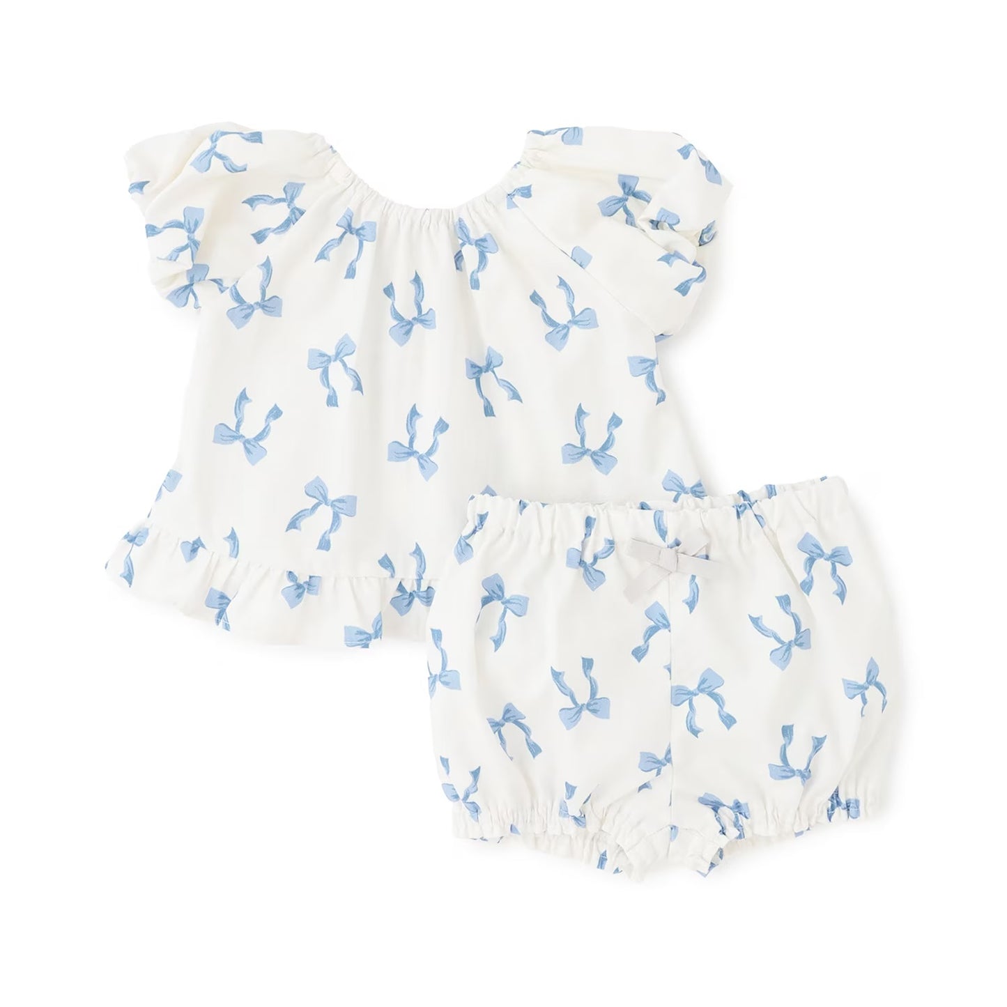 日本童裝 pe#main 蝴蝶結印花兩件套裝 70-80cm 女童款 初生嬰兒 夏季 TOPS PANTS