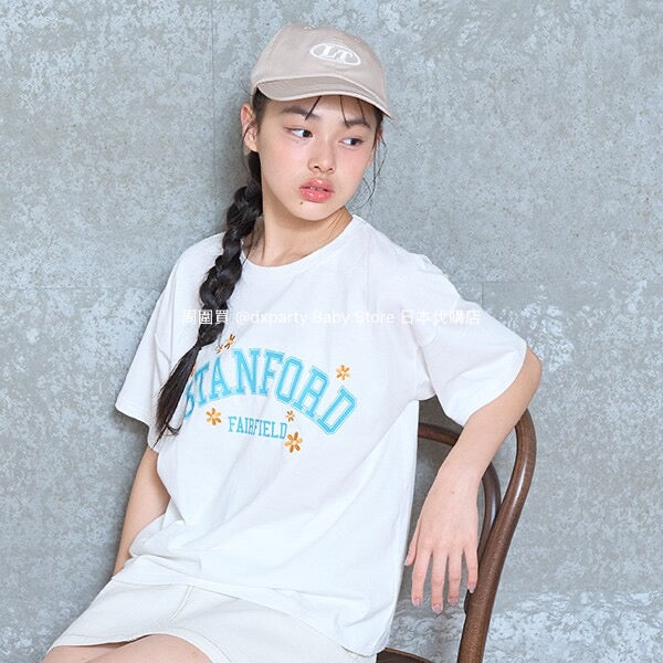 Lovetoxic Japanese children's clothing letter print top 130-160cm girls summer TOPS 