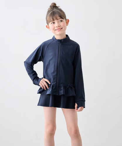 日本童裝 aF#a325 防UV 泳衣外套 100-150cm 女童款 夏季 夏日玩水泳衣特輯
