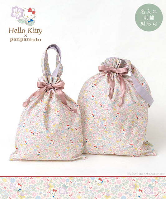 日本童裝 panpantutu x Sanrio Hello Kitty 可繡名 抽繩袋 M-L 包系列 其他品牌